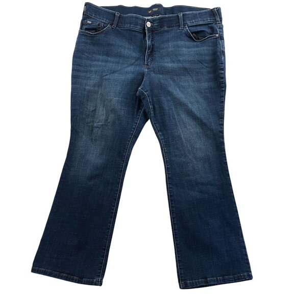 Lee Womens Jeans Plus Size 22W Petite Bootcut Mid Rise Flex Motion Denim Blue - Picture 1 of 15